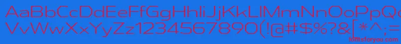 AthabascaExLt Font – Red Fonts on Blue Background