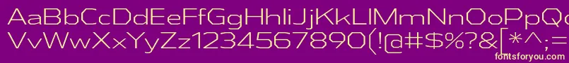 AthabascaExLt Font – Yellow Fonts on Purple Background