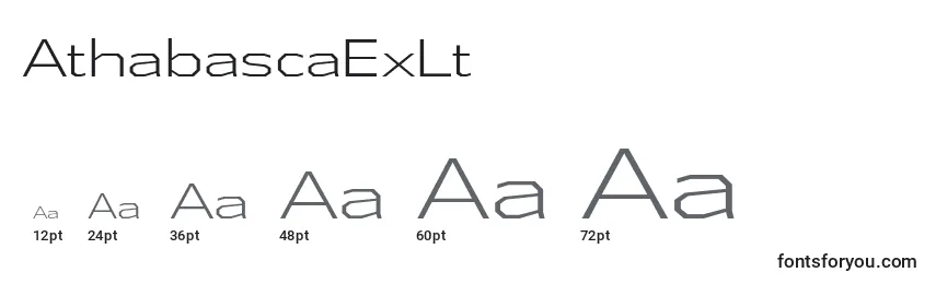 Размеры шрифта AthabascaExLt