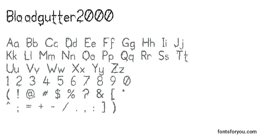 A fonte Bloodgutter2000 – alfabeto, números, caracteres especiais