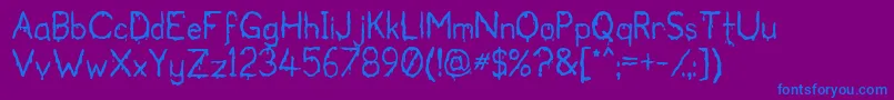 Fonte Bloodgutter2000 – fontes azuis em um fundo violeta