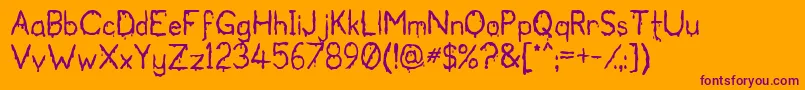 Bloodgutter2000 Font – Purple Fonts on Orange Background