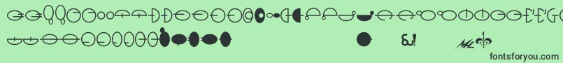 フォントNaboo – 緑の背景に黒い文字