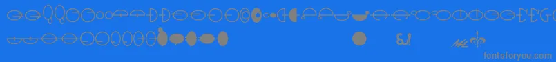 Naboo-fontti – harmaat kirjasimet sinisellä taustalla