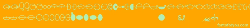 フォントNaboo – オレンジの背景に緑のフォント