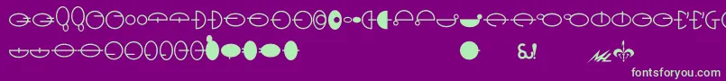 フォントNaboo – 紫の背景に緑のフォント