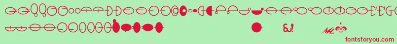 Naboo-Schriftart – Rote Schriften auf grünem Hintergrund