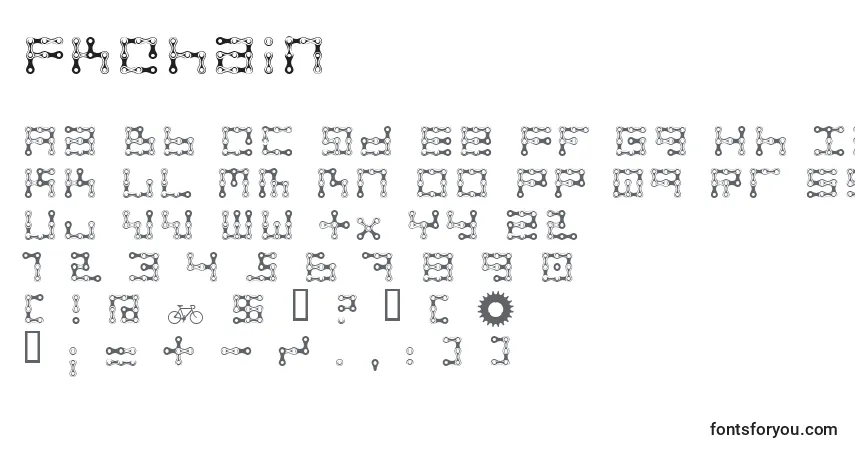 A fonte FkChain – alfabeto, números, caracteres especiais