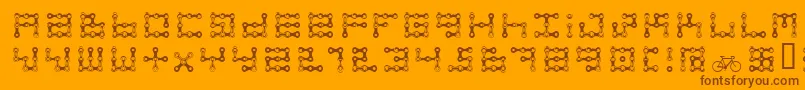 フォントFkChain – オレンジの背景に茶色のフォント