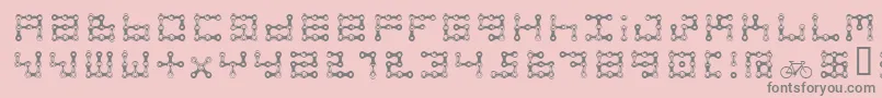 フォントFkChain – ピンクの背景に灰色の文字