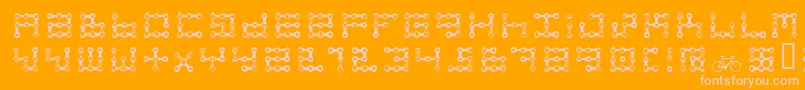 FkChain-Schriftart – Rosa Schriften auf orangefarbenem Hintergrund