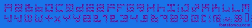 フォントFkChain – 紫色のフォント、青い背景