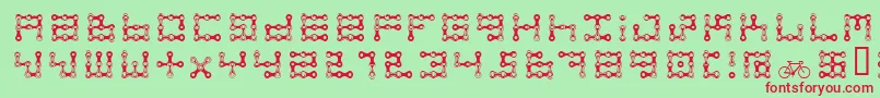 FkChain Font – Red Fonts on Green Background