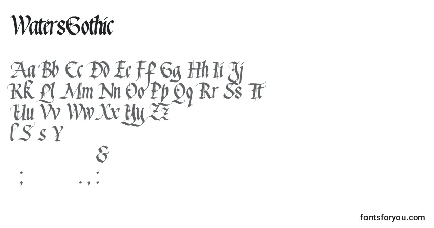 Fuente WatersGothic - alfabeto, números, caracteres especiales