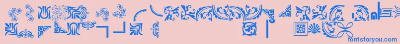 Bordersornament5 Font – Blue Fonts on Pink Background