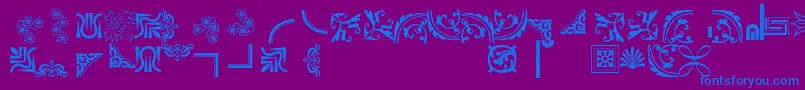 Bordersornament5 Font – Blue Fonts on Purple Background