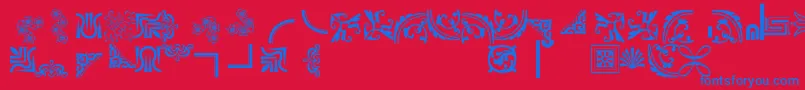 Bordersornament5 Font – Blue Fonts on Red Background