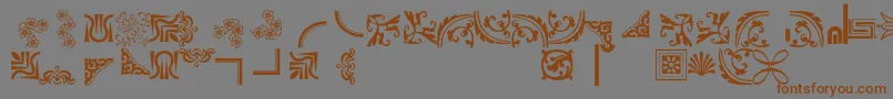 Шрифт Bordersornament5 – коричневые шрифты на сером фоне