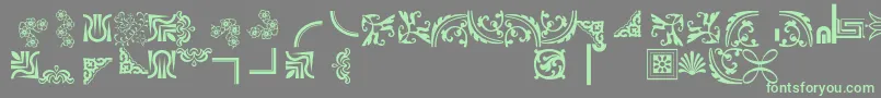 Шрифт Bordersornament5 – зелёные шрифты на сером фоне