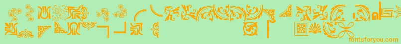 Bordersornament5 Font – Orange Fonts on Green Background