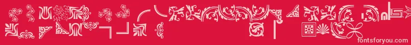 Czcionka Bordersornament5 – różowe czcionki na czerwonym tle