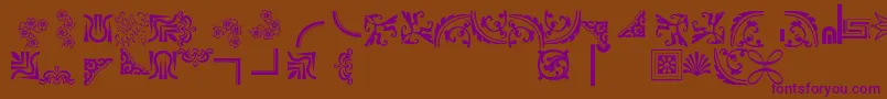 Police Bordersornament5 – polices violettes sur fond brun