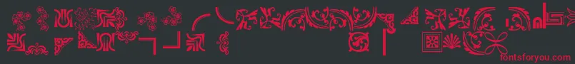 Więcej informacji o czcionce Bordersornament5 Czcionka Bordersornament5 – czerwone czcionki na czarnym tle