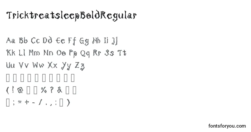 Czcionka TricktreatsleepBoldRegular – alfabet, cyfry, specjalne znaki
