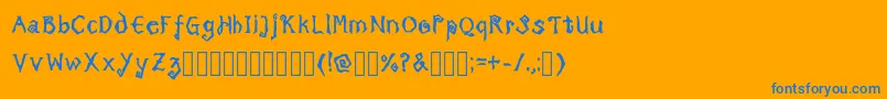 TricktreatsleepBoldRegular Font – Blue Fonts on Orange Background