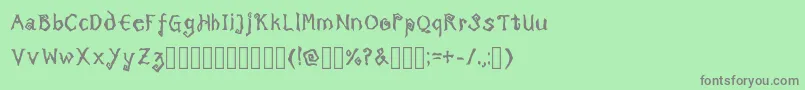 フォントTricktreatsleepBoldRegular – 緑の背景に灰色の文字