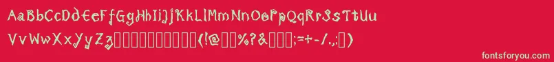 フォントTricktreatsleepBoldRegular – 赤い背景に緑の文字