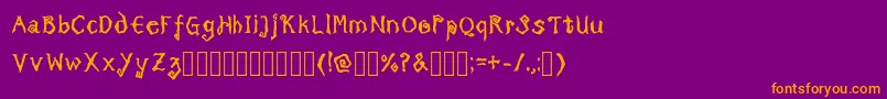 TricktreatsleepBoldRegular Font – Orange Fonts on Purple Background