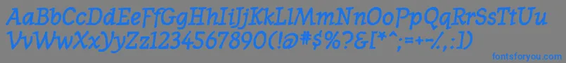 フォントWesternpresssskBolditalic – 灰色の背景に青い文字