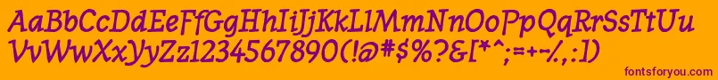 WesternpresssskBolditalic Font – Purple Fonts on Orange Background