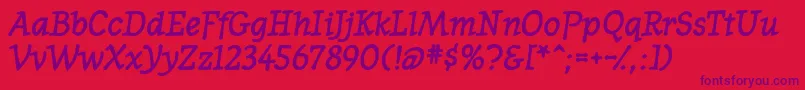 WesternpresssskBolditalic-Schriftart – Violette Schriften auf rotem Hintergrund