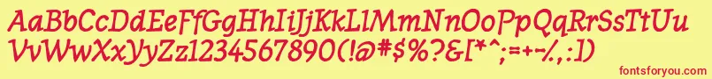 WesternpresssskBolditalic Font – Red Fonts on Yellow Background