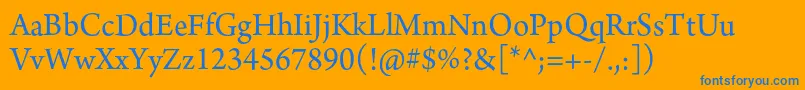 Police ArnoproRegular12pt – polices bleues sur fond orange