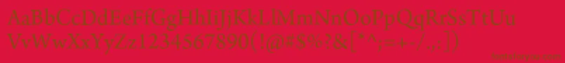 ArnoproRegular12pt Font – Brown Fonts on Red Background