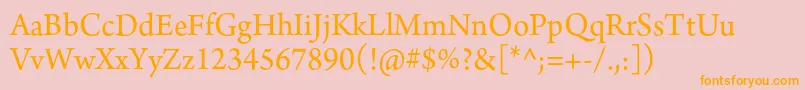 Fonte ArnoproRegular12pt – fontes laranjas em um fundo rosa