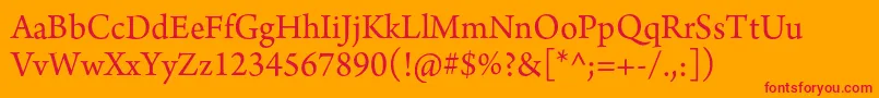 ArnoproRegular12pt Font – Red Fonts on Orange Background