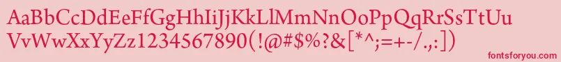 ArnoproRegular12pt Font – Red Fonts on Pink Background