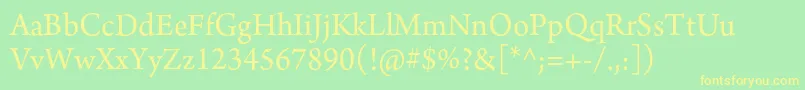 ArnoproRegular12pt Font – Yellow Fonts on Green Background