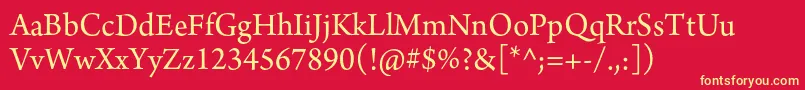 ArnoproRegular12pt Font – Yellow Fonts on Red Background