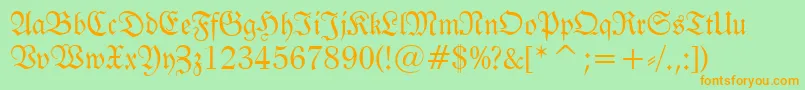 Tt0983m Font – Orange Fonts on Green Background