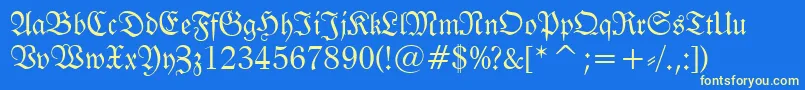 Tt0983m Font – Yellow Fonts on Blue Background