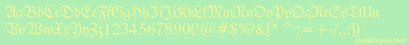 Tt0983m Font – Yellow Fonts on Green Background