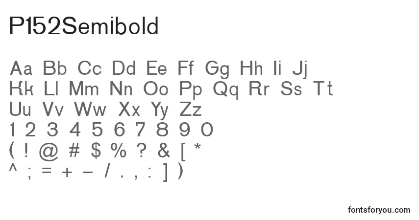 Schriftart P152Semibold – Alphabet, Zahlen, spezielle Symbole