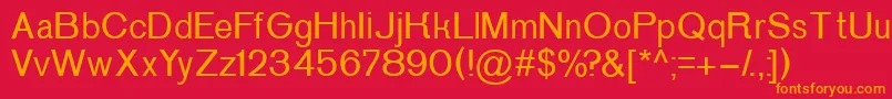 フォントP152Semibold – 赤い背景にオレンジの文字