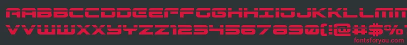 フォントGunshiplaser – 黒い背景に赤い文字