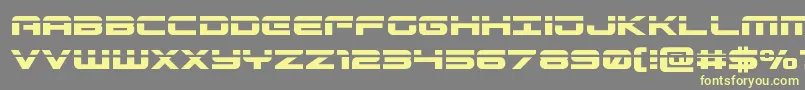 Weitere Informationen zur Gunshiplaser-Schriftart Gunshiplaser-Schriftart – Gelbe Schriften auf grauem Hintergrund